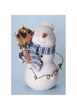 Best Sale โจ Roman 25 White and Blue Lighted Snowman with Halo and Birdhouse ๐ Christmas Figure ๐ฅ