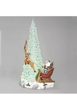 Budget ⌛ Roman 17.5" LED Musical Tree with Santa and Reindeer Figurine ✨