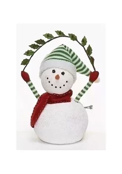 Budget ๐ Roman 17" White and Green Animated and Musical Snowman โ Christmas Figurine ๐ฏ