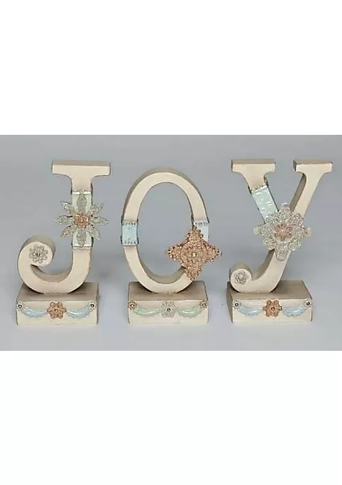 Discount ๐ Roman 3pc Ivory Vintage JOY ๐ Christmas Tabletop Sign 7.5" ๐ 1 Discount ๐ Roman 3pc Ivory Vintage JOY ๐ Christmas Tabletop Sign 7.5" ๐