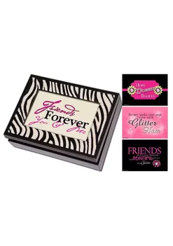 Deals ⭐ Roman 8" Black and Faux Zebra I'm So Excited Digital Music and Jewelry Box 🌟