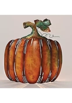 Wholesale 😍 Roman 13" Autumn Burnt Orange and Green Metal Pumpkin Tabletop Votive Candle Holder 🔔