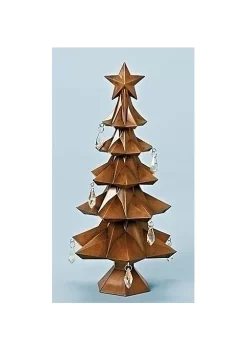 Brand new 😉 Roman 11" Brown and Clear Tabletop 🎅 Christmas Tree with Star and Jewels 😀
