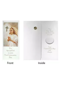 Flash Sale ✔️ Roman Club Pack of 24 Girl First Communion Day Gift Card & Cross Pin #40119 ⌛