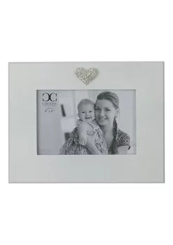 Hot Sale 🤩 Roman 4" x 6" White Wood Picture Frame with Faux Diamond Heart ⭐