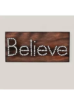 Cheap Lars Amadeus Shop 6 Top 10 ๐ Roman 9.5" Decorative Stained Wood "Believe" Nail Plaque Table or Wall Art Decoration ๐