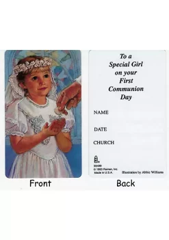Promo ⭐ Roman Club Pack Of 50 Girl's First Communion Keepsake Cards #95499 🔔