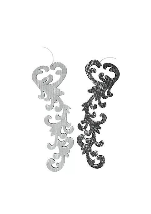 Flash Sale ๐ Roman Set of 2 Black and Gray Scrollwork ๐ Christmas Ornaments 10.5" ๐ฅ 1 Flash Sale ๐ Roman Set of 2 Black and Gray Scrollwork ๐ Christmas Ornaments 10.5" ๐ฅ