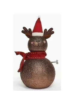 New 🧨 Roman 18" Metallic Brown and Red Musical Reindeer 🎁 Christmas Tabletop Figurine 🛒