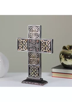 Deals 🤩 Roman 13" Black and Brown Celtic Knot Cross Tabletop ⌛ -Cheap Lars Amadeus Shop Belk 3640