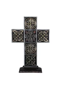Deals 🤩 Roman 13" Black and Brown Celtic Knot Cross Tabletop ⌛ -Cheap Lars Amadeus Shop Belk 3641