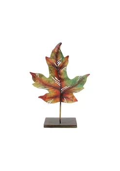 Promo 🎉 Roman 14" Green and Brown Autumn Maple Leaf Votive Candle Holder 🧨 -Cheap Lars Amadeus Shop Belk 3648