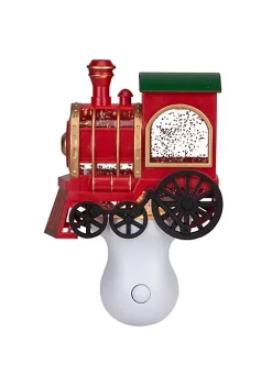 Coupon 🌟 Roman 6.5" Red Green and Gold Glitter Bubble Lamp 🎁 Christmas Train Night Light 👍