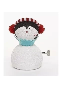 Coupon 🔔 Roman 8.75" White and Blue Animated Musical Penguin Face 🎅 Christmas Figurine 🤩