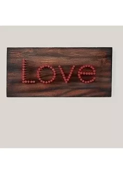 Cheap Lars Amadeus Shop 10 Best deal ๐ Roman 9.5" Rustic Chic "Love" ๐จ Hammered Nail Adorned Wooden Plaque Decoration ๐