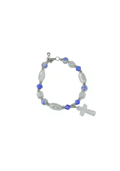 Discount 🔔 Roman Moments In Life "Faith" Silver & Blue Beaded Bracelet 🥰 -Cheap Lars Amadeus Shop Belk 3703