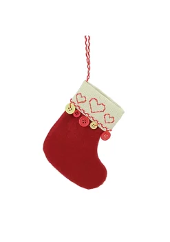 Outlet ๐ Roman 6.5" Red and Tan Embroidered Hearts and Buttons ๐
Christmas Stocking Ornament ๐ฏ