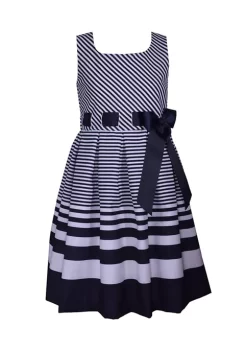 Deals 😉 Bonnie Jean 👧 Girls 7-16 Sleeveless Nautical Striped 👗 Dress 🥰