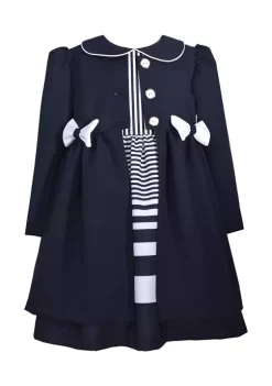Cheapest 🤩 Bonnie Jean 👧 Girls 4-6x Nautical 👗 Dress and 🧥 Coat Set ⌛ -Cheap Lars Amadeus Shop Belk 3743
