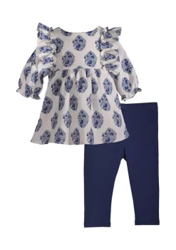 Deals 🎉 Bonnie Jean Baby 👧 Girls 3/4 Sleeve Ruffle Peasant Set ✨