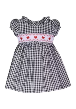 New 🥰 Bonnie Jean Baby 👧 Girls Short Sleeve Smocked Heart 👗 Dress ⭐ -Cheap Lars Amadeus Shop Belk 3755