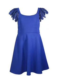 Promo ✔️ Bonnie Jean 👧 Girls 7-16 Lace Sleeve Skater 👗 Dress 🤩