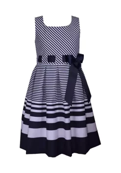 Budget 🤩 Bonnie Jean 👧 Girls 4-6x Nautical Striped 👗 Dress 🎉
