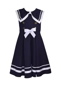 Promo ❤️ Bonnie Jean 👧 Girls 4-6x Sleeveless Nautical 👗 Dress ⭐