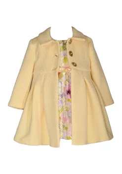 Best Sale 💯 Bonnie Jean Baby 👧 Girls Long Sleeve Floral 🧥 Coat Set 🎉 -Cheap Lars Amadeus Shop Belk 3824