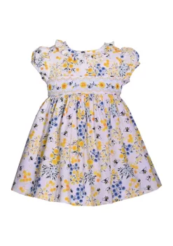 Brand new ⌛ Bonnie Jean Toddler 👧 Girls Floral Bee Smocked 👗 Dress 🎉