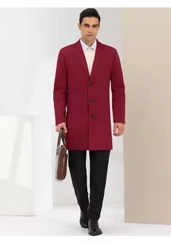Brand new 🛒 Lars Amadeus Men's Trench 🧥 Coat Notch Lapel Single Breasted Classic Long Pea 🧥 Coats Overcoat 😍 -Cheap Lars Amadeus Shop Belk 384