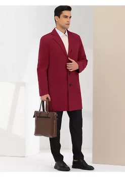Brand new 🛒 Lars Amadeus Men's Trench 🧥 Coat Notch Lapel Single Breasted Classic Long Pea 🧥 Coats Overcoat 😍 -Cheap Lars Amadeus Shop Belk 385