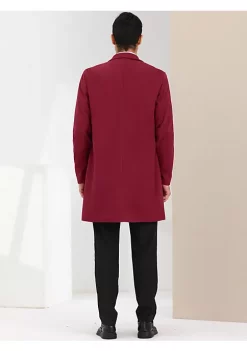 Brand new 🛒 Lars Amadeus Men's Trench 🧥 Coat Notch Lapel Single Breasted Classic Long Pea 🧥 Coats Overcoat 😍 -Cheap Lars Amadeus Shop Belk 386