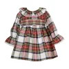 Best deal 🧨 Bonnie Jean Toddler 👧 Girls Long Sleeve Plaid Smocked 👗 Dress 😀