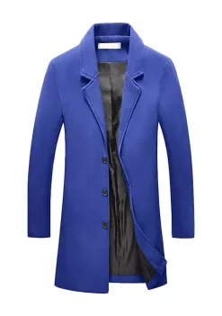 Brand new 🛒 Lars Amadeus Men's Trench 🧥 Coat Notch Lapel Single Breasted Classic Long Pea 🧥 Coats Overcoat 😍 -Cheap Lars Amadeus Shop Belk 389