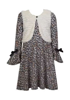 Outlet 😉 Bonnie Jean 👧 Girls 7-16 Leopard Fur Vest Set 🧨 -Cheap Lars Amadeus Shop Belk 3896