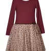 Wholesale ❤️ Bonnie Jean 👧 Girls 7-16 Burgundy Leopard 👗 Skirt 👗 Dress 😉