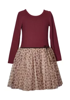 Wholesale ❤️ Bonnie Jean 👧 Girls 7-16 Burgundy Leopard 👗 Skirt 👗 Dress 😉