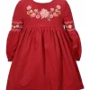 Top 10 ⭐ Bonnie Jean Toddler 👧 Girls Long Sleeve Embroidered Corduroy 👗 Dress 🔥