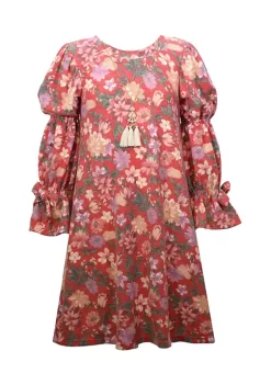 Cheap 🛒 Bonnie Jean 👧 Girls 7-16 Long Sleeve Printed Brushed 👗 Dress 🤩