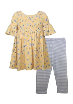 Cheapest 😉 Bonnie Jean Baby 👧 Girls Floral Print 👗 Dress and Leggings Set 👍 -Cheap Lars Amadeus Shop Belk 3947