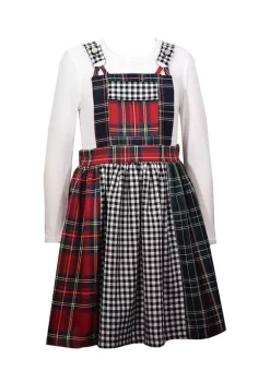 Top 10 💯 Bonnie Jean 👧 Girls 7-16 Mixed Plaid Jumper Set 🤩 -Cheap Lars Amadeus Shop Belk 3950