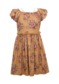 Budget 🥰 Bonnie Jean 👧 Girls 7-16 Short Puff Sleeve Floral Print 👗 Dress 🎉 -Cheap Lars Amadeus Shop Belk 3982