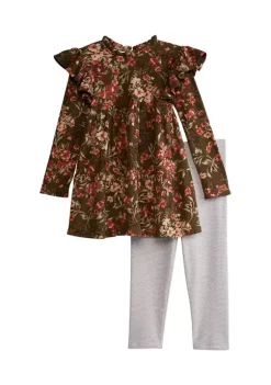 Budget โ Bonnie Jean ๐ง Girls 4-6x Long Sleeve Floral Flutter Sleeve Set ๐