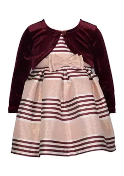 Wholesale 😉 Bonnie Jean Toddler 👧 Girls Striped Jacquard 👗 Dress ⭐