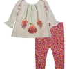 Outlet ⌛ Bonnie Jean Toddler 👧 Girls Pumpkin Floral Set 🔥