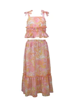 Wholesale 🎁 Bonnie Jean 👧 Girls 7-16 Swirly Matching 👕 Shirt and 👗 Skirt Set 🎉 -Cheap Lars Amadeus Shop Belk 4074