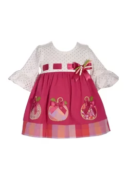 Flash Sale 🧨 Bonnie Jean Baby 👧 Girls 3/4 Sleeve Foil Dot Pumpkin 👗 Dress 🥰 -Cheap Lars Amadeus Shop Belk 4110