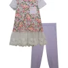 Buy ⭐ Bonnie Jean Baby 👧 Girls Mixed Print 👗 Dress and Leggings Set 🔥