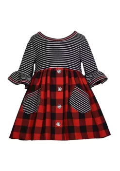 Cheap Lars Amadeus Shop 30 New ๐คฉ Bonnie Jean Baby ๐ง Girls 3/4 Sleeve Knit Plaid Babydoll ๐ Dress ๐